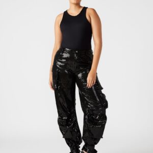 DUO SEQUIN PANT BLACK