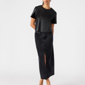 AVANI DENIM SKIRT BLACK